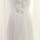 Extraordinary Bridal White Lace Slip Dress Illusion Sheer 8 Inch Lace Bodice Sides Back Peaked Waistline 6.5 Wide Lace Hemline Mint Size 38
