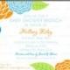 PRINTABLE Floral Brunch Baby Shower Invitation - Blue and Orange Flowers Invite - Personalized - Digital Invitation 4x6 or 5x7 jpg or pdf