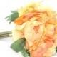 Full Yellow Orange Peony BOUQUET -- Artificial Flower, Wedding Bouquet