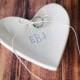 Personalized Ring Bearer Heart Bowl with Silver Monogram - Gift Packaged & Ready to Give