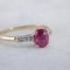 Platinum, Gold and Outstanding Ruby Vintage Engagement Ring ULWAQZ-P