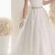 One Shoulder Sleeveless Embroidery Wedding Dress