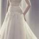 chapel train tulle,lace high neck ball gown bow wedding dress - Cheap-dressuk.co.uk