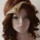 Gold Vintage Style Wedding Headband, Handmade, Gatsby wedding headband, Bridal Hairvine, Wedding Hair Accessories, Bridal Hair Accessory