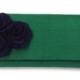 Emerald green and navy blue bridesmaid clutch // floral rose wedding clutch purse // custom colors available