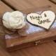 Shabby Chic Ring Bearer Box - Rustic Wedding Decor - Ring Bearer Pillow Alternative - Personalized Ring Box