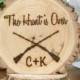 Rustic Wedding Cake Topper Rifles Hunting Personalized Wood Burned Country