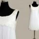 Vintage 60s Beach Wedding Dress White Lace Silk Simple Wedding Short Wedding Dress 1960s Babydoll Dress S