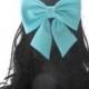 Extra Large Blue Satin Fabric Hair Bow/ Wedding Bow, Prom Dress Bow/ Big Bow/ Retro Hair Bow/ Fabric Hair Bow