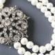 Bridal Jewelry Pearl Necklace Wedding Jewelry Bridal Statement Necklace Crystal Necklace Double Strand Bridal Gift