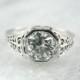 One Carat European Cut Diamond in Filigree Art Deco Engagement Ring, Incredible! - FQU13C-P