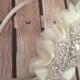 Rhinestone headband, ivory headband, flower girl headband, wedding headband, dressy headband, formal headband, baby headband, flower girl