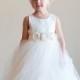Flower Girl Dress. Ivory and  white flower girl dress, tulle flower girl dress, first communion dress WORLD WIDE shipping