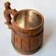 Personalized Wooden Mug. Groomsmen gifts. Mug with engraving. Oak wood mug for cold and hot drinks. Handmade eco mug.