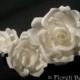 Couture Joy Rose Bridal Headwear Light Ivory Veil Flowers Dress Pin