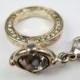 Silver Ring Engagement Wedding charm bracelet charm pendant