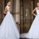 2015 New Arrival Wedding Dresses Cap Sleeves Backless Sheer Tulle Spring A-Line Chapel Train Bridal Gowns Cheap Wedding Ball with Belt Online with $126.39/Piece on Hjklp88's Store 