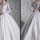 2015 Winter Long Sleeve Wedding Dresses Sheer Illusion Vintage Sweep Train Ball Gown Bridal Dresses with Appliques Satin Wedding Gowns Online with $157.07/Piece on Hjklp88's Store 