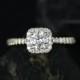 Mikena14kt Yellow Gold Cushion Halo Diamond Engagement Ring (Other metals and stone options available)