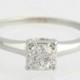 Diamond Engagement Ring - 18k White Gold High Karat Round Solitaire .47ctw F6436