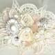 Blush Hair Accessories- Ivory Hair Clip- Floral Wedding Hair Accessories- Blush Wedding Hair Accessories- Bridal Hair Comb-Brass Boheme-Pink