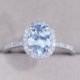 VS 6x8mm Blue Aquamarine Ring Solid 14K White Gold Ring Oval Cut Aquamarine Wedding Ring Aquamarine Engagement Ring Promise Ring