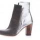 Sale 50% off Silver heel booties - women high heels silver booties - winter wedding booties - Handmade by ImeldaShoes