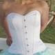 Satin Corset custom made-small bust corset custom made-satin corset-bridal corset-couture corset-white corset-denver corset maker-