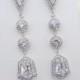Long Wedding earrings, Crystal Bridal earrings, Wedding jewelry, Vintage style earrings, Rhinestone earrings, Statement earrings