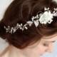 bridal hair accessories, wedding hairpiece, white flower circlet -GRACE- floral crown, wedding headpiece, flower crown, bridal headband