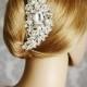 Bridal Hair Accessories, Swarovski Pearl Wedding Hair Comb, Oval Crystal Rhinestone Bridal Hair Jewelry, Vintage Style Wedding Comb, BRENDA