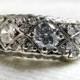 Antique Old European Cut Diamond Engagement Ring 1.5 carats 14K White Gold Art Deco Diamond Ring Toi Et Moi Ring