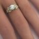 Art Deco Diamond Engagement Ring White Gold Diamond Ring Antique Style