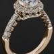 18k Rose Gold Ritani 1RZ2720 Masterwork Halo Diamond Band Engagement Ring