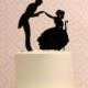Silhouette Wedding Cake Topper -  Victorian Inspired