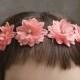 Pink Flower Headband / Wedding Headband / Boho Wedding/ Bridesmaid Headband /Hippie / Coachella Headband