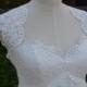 Ivory Lace Empire Waist Chiffon Wedding Dress Floor Length Keyhole Dress