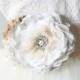 Wedding Dress Sash, Light Grey Sash, Floral Bridal Belt, Wedding Brooch, Fabric Flower Sash, Bridesmaid, Vintage Wedding Sash, Rustic Sash