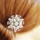 Vintage Style Bridal Hair Comb, Art Deco Style Swarovski Crystal Rhinestone & Pearl Wedding Hair Comb, Bridal Hair Accessories, BOUQUET