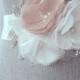 Blush Bridal Sash with Rhinestone Applique Embellishment , Blush and Ivory Bridal Belt, Rhinestone Bridal Sash