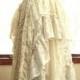 Ivory Off White alternative bride tattered boho gypsy hippie wedding dress, recycled / vintage laces