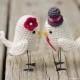 NEW VERSION Crochet bird wedding cake topper