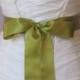 Double Face Fern Green Satin Ribbon, 1.5 Inch Wde, Light Green Bridal Sash, Pear, Chartreuse Ribbon Sash, Wedding Belt, 4 Yards