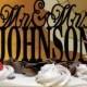 Monogram Cake Topper - Mr and Mrs Wedding Cake Topper With Your Family Name(Last Name) - Custom Made Monogram Cake Topper