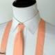 Peach Necktie and Suspenders - Skinny or Standard Width - Men's, Teen, Youth