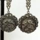 Vintage Jewelry Earrings / Antique Sterling Silver Marcasite Flower 20s Dangle Earrings / Art Deco Drop Screw Back / Wedding Bridal Jewelry