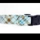 Blue and brown tartan plaid - pet collar, dog collar, cat collar
