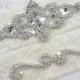 CHLOE - Wedding Garter Set, Wedding Ivory Stretch Lace Garter, Rhinestone Crystal Bridal Garters