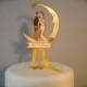 Wedding Cake Topper -Small Size- Crescent Moon- Brides Magazine - Custom Banner - Gold Glitter