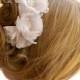 Bridal Flower Hair Clip, Hair Accessories, Wedding Headpiece, Pearl, Floral, Blush, Nude, Beige, Hair Flower Clip
